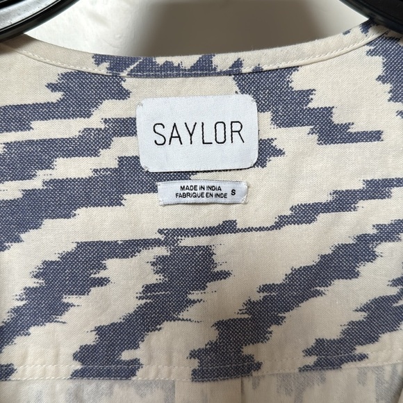 SAYLOR RAFAELA DENIM SHORTS ROMPER Blue Zebra Print Womens Size Small - Picture 7 of 13